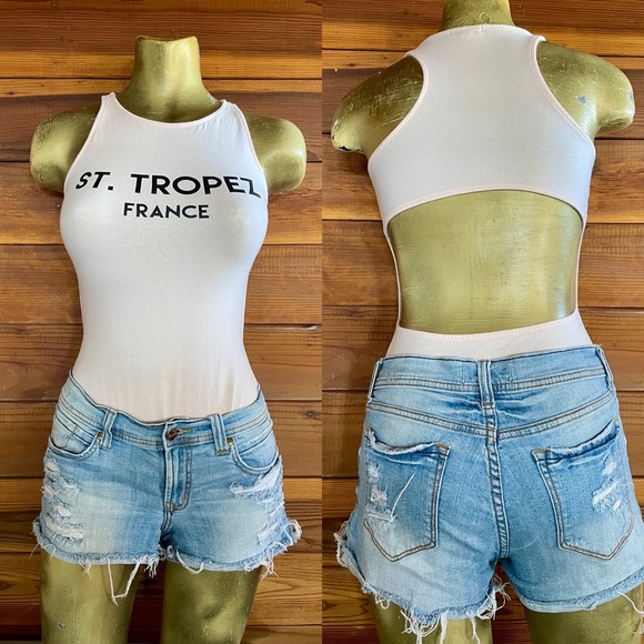 L.A. Hearts Chic ST. TROPEZ France BODYSUIT With Cutout Back Size Small - Picture 4 of 16